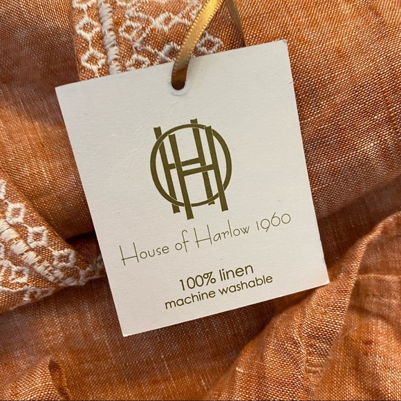 House Of Harlow 1960 100% Linen Top With Embroidered Detail Sizes Small - Picture 7 of 7